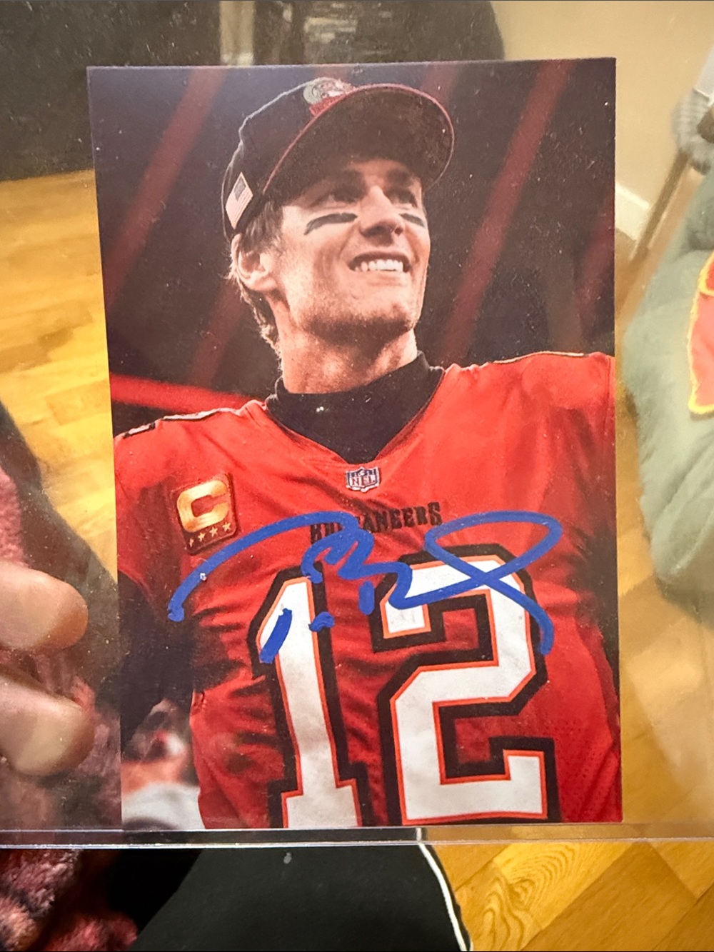 Autographed Red Football Jersey Photo - Home Accents Wall Art